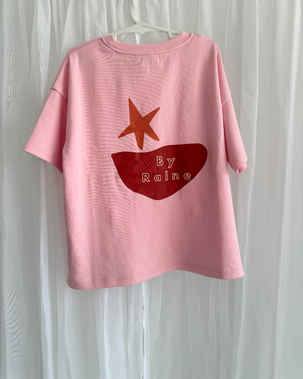 Girls oversized pink graphic tshirt