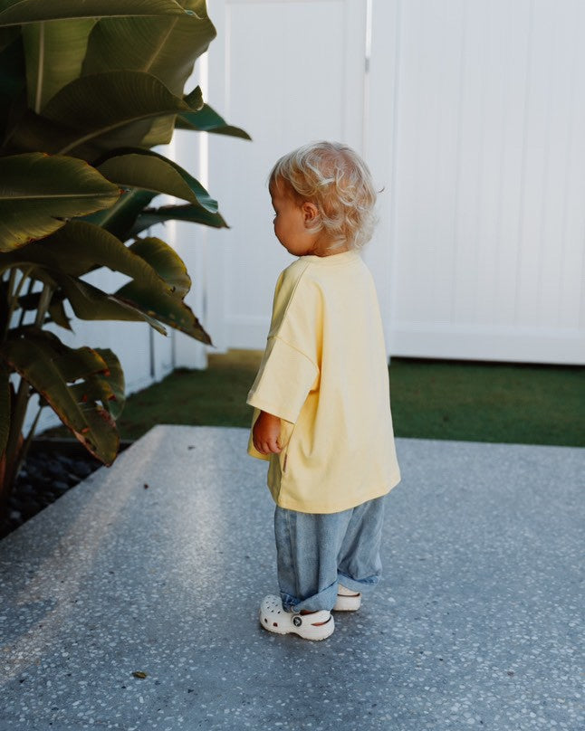 'Fearless' Everyday Oversized Tee - Lemon