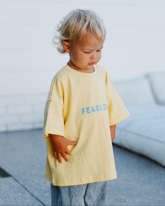 'Fearless' Everyday Oversized Tee - Lemon