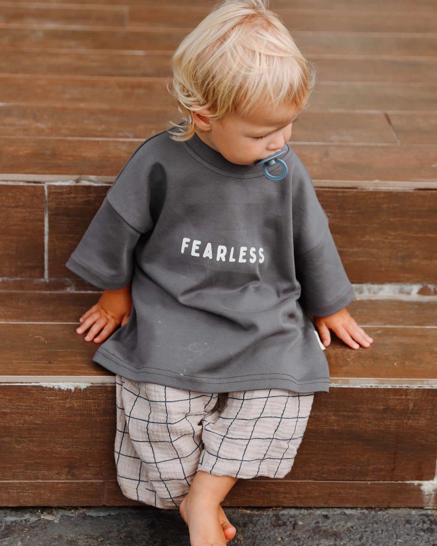 'Fearless' Everyday Oversized Tee - Charcoal
